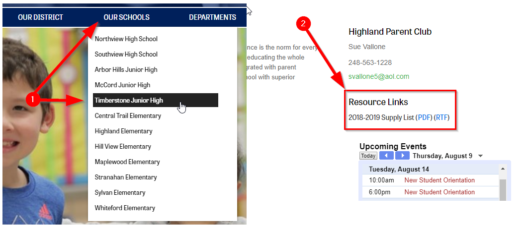 supply lists screenshot of location