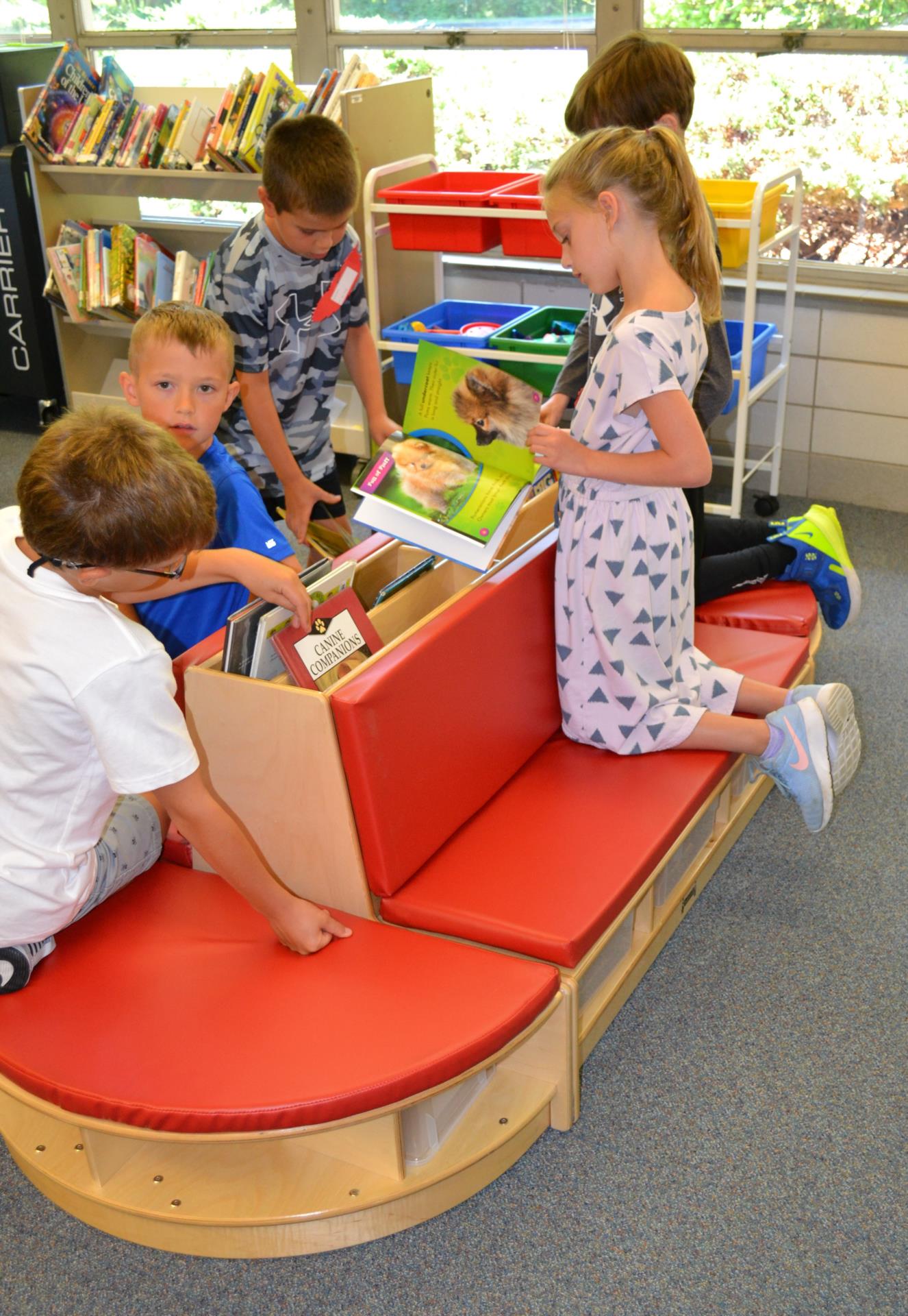 library bench in use