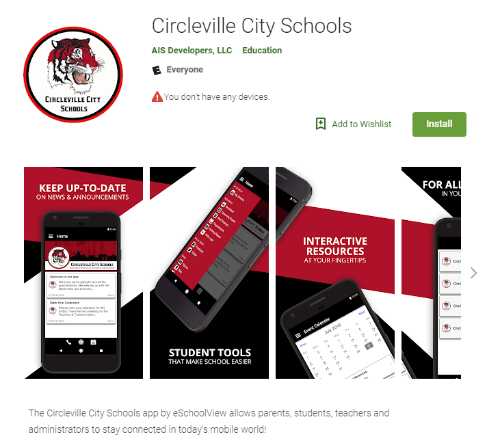 Circleville City Schools App visual from the app store