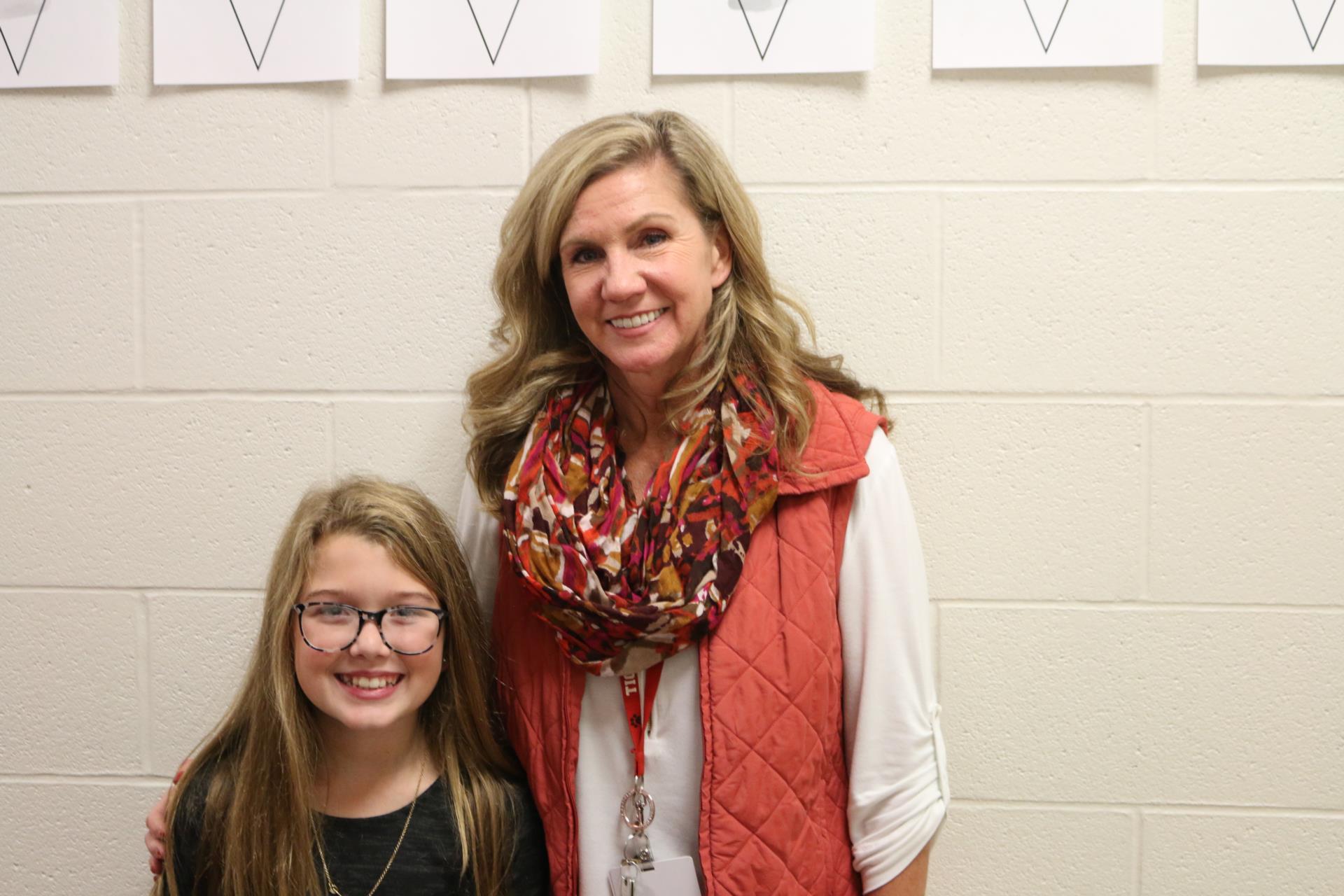 Mrs. Moats poses for a photo with winner Addy Powers