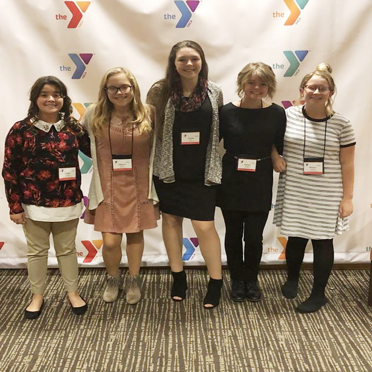 Middle school students Raegan Evans, Lillianna Stafford, Camille Hoop, Kirsten Metzger, and Mallory Holcomb took on the same responsibilities as those who currently work in state government through hands-on legislative experiences.