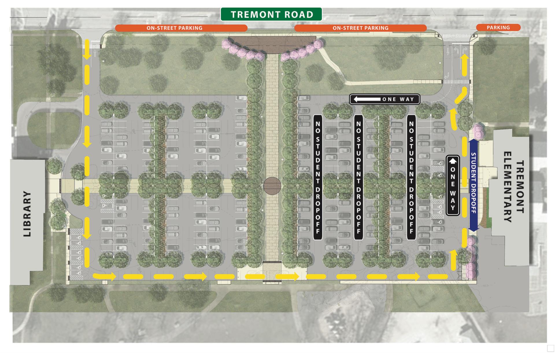 Tremont parking lot map