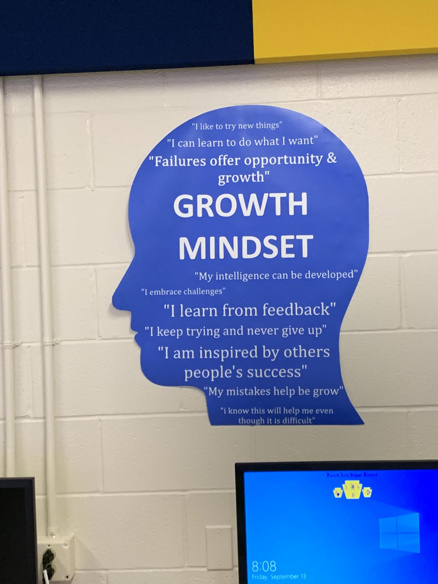 Growth mindset poster in the STEAM lab