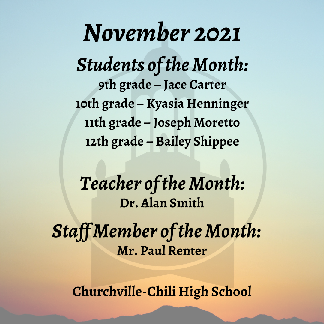 Students of the Month Graphic