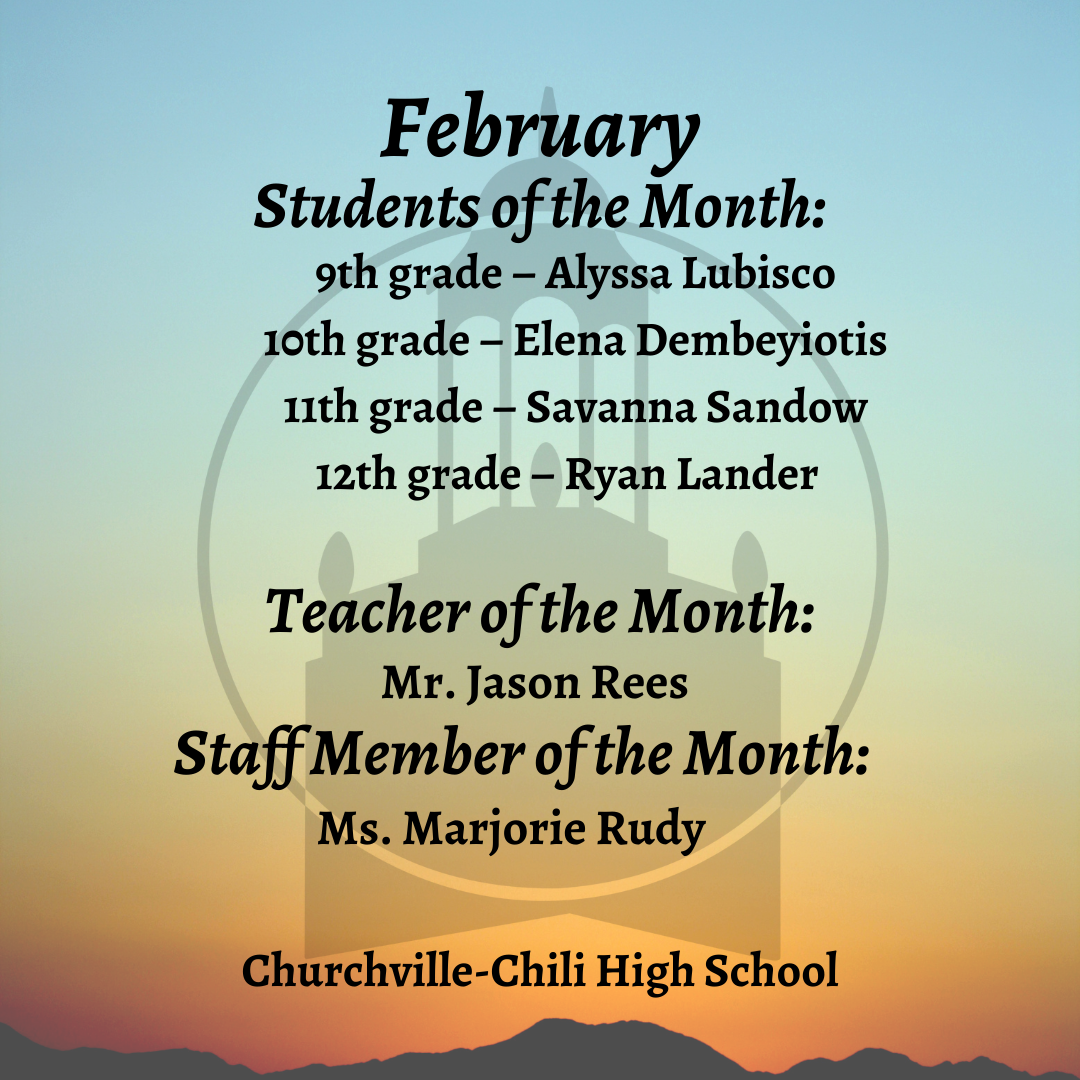 Students of the Month graphic
