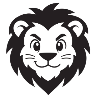 Youth Lion Head Logo in Black