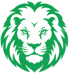 Athletic Lion Head logo in green