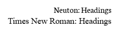 comparison of Neuton and Times New Roman fonts using the word Headings