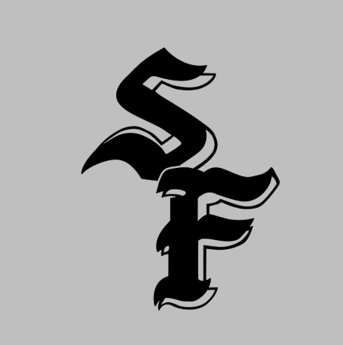 Black plain SF logo on gray background