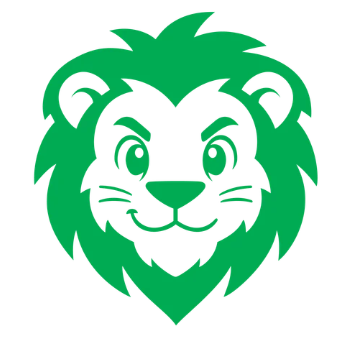 Youth Lion Head Logo in Green