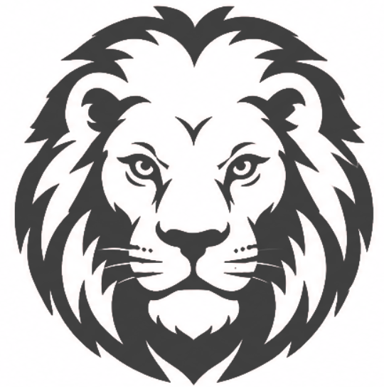 Athletic Lion Head logo in black