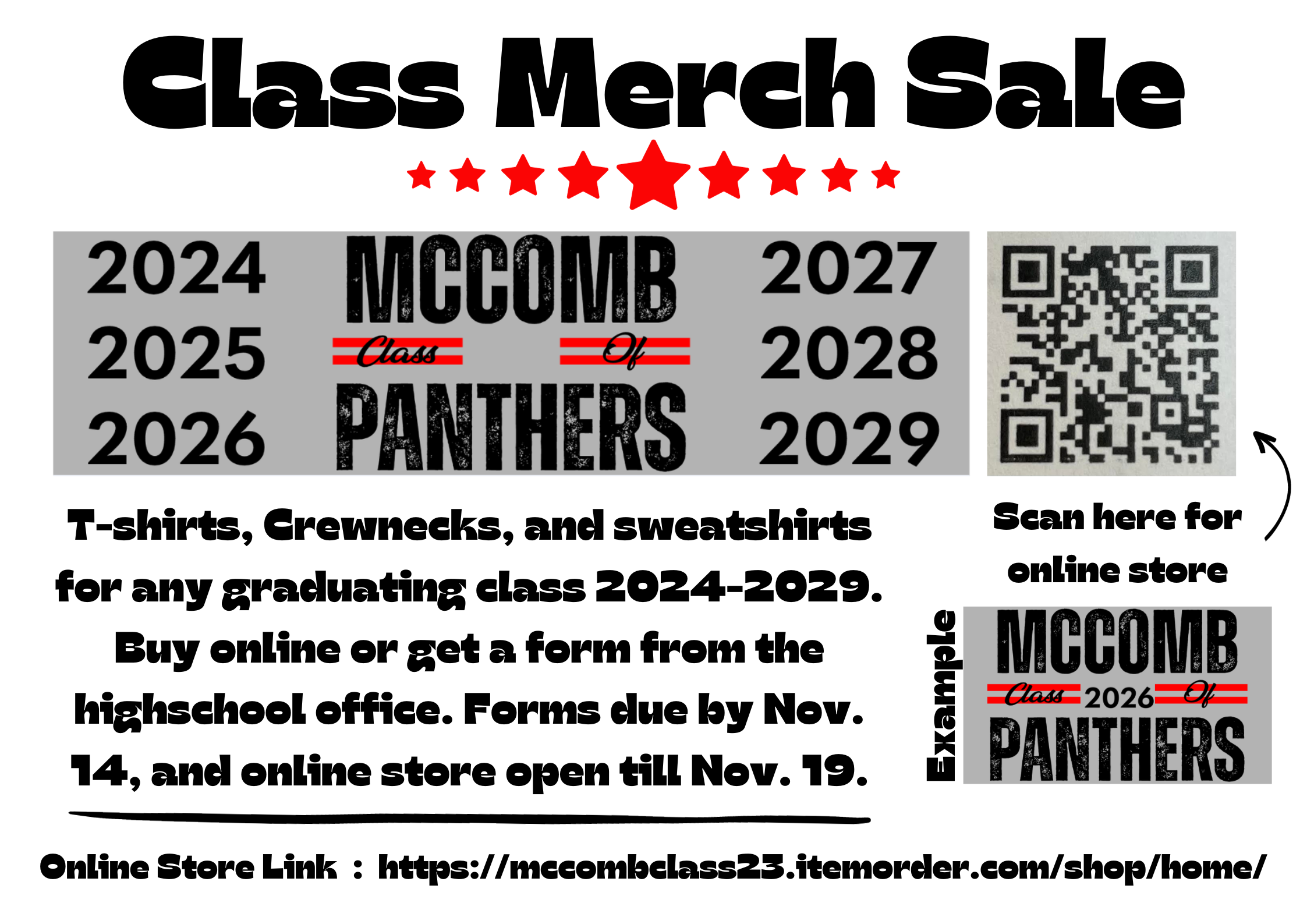 Class Merch Sale