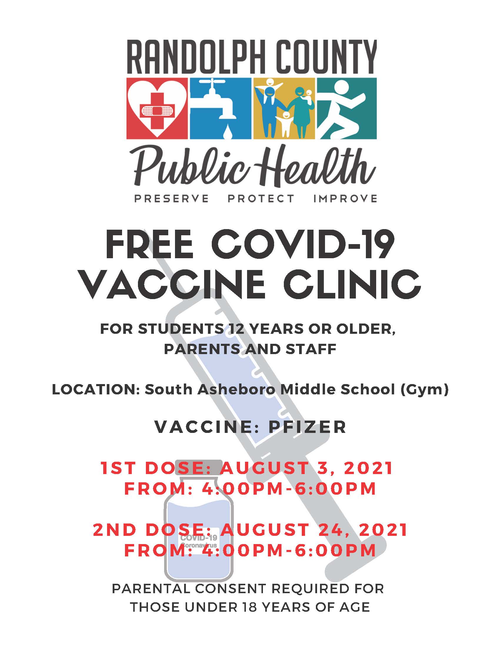 Back-To-School Student Immunization Clinics Scheduled for Aug. 3