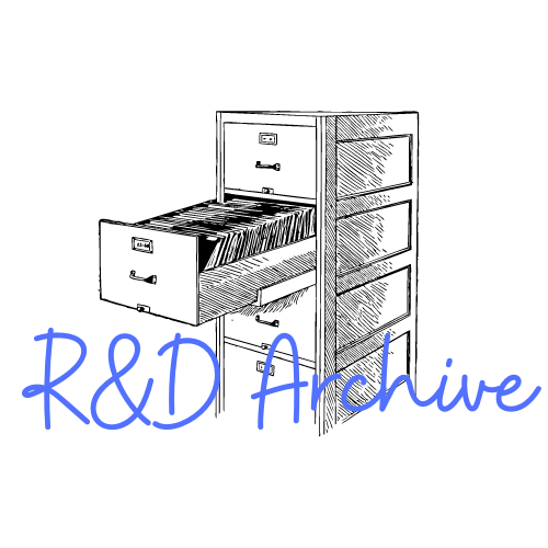R&D Archive icon featuring a file cabinet with the drawer pulled out