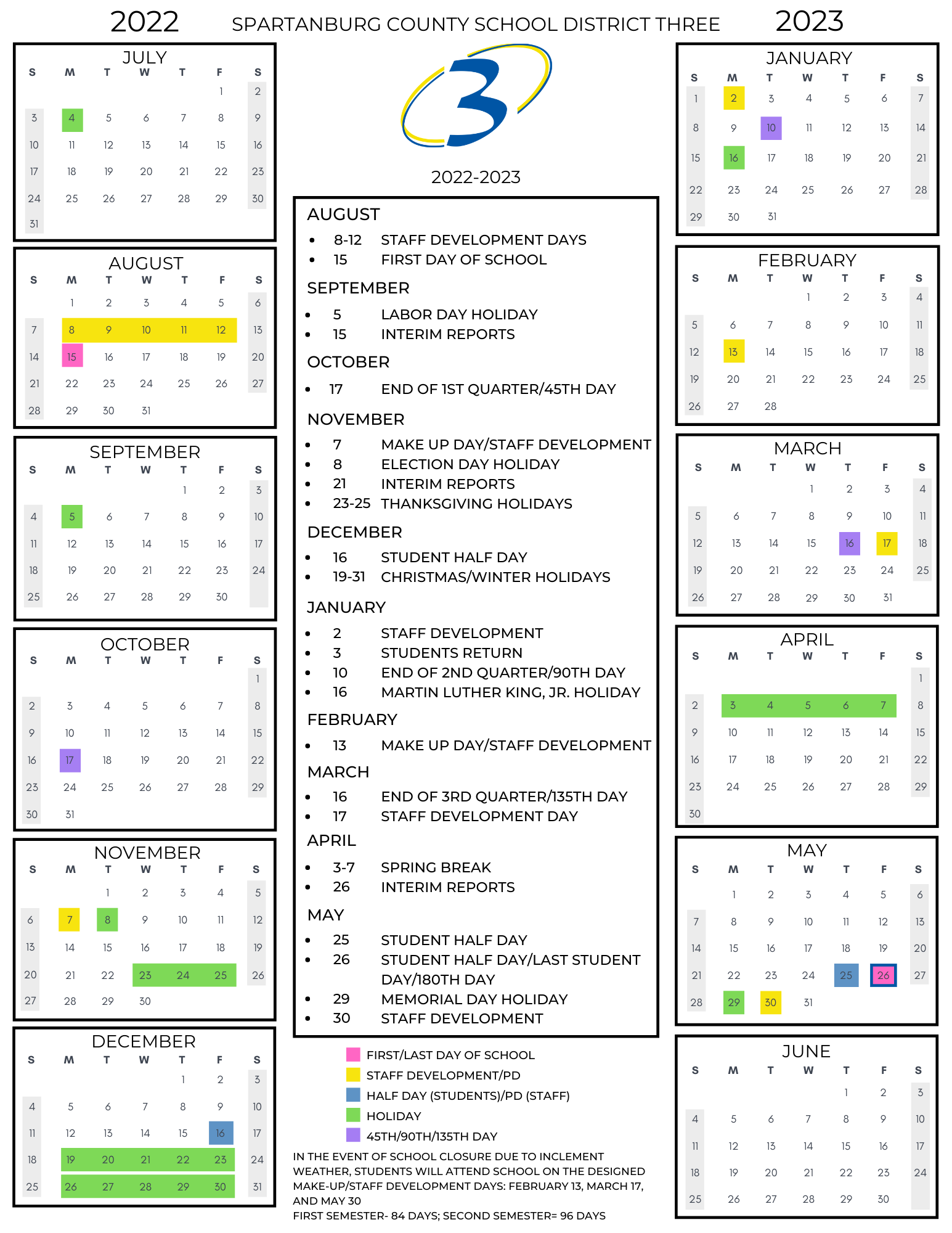 for an ada friendly version of this calendar, please email amyles@spartanburg3.org
