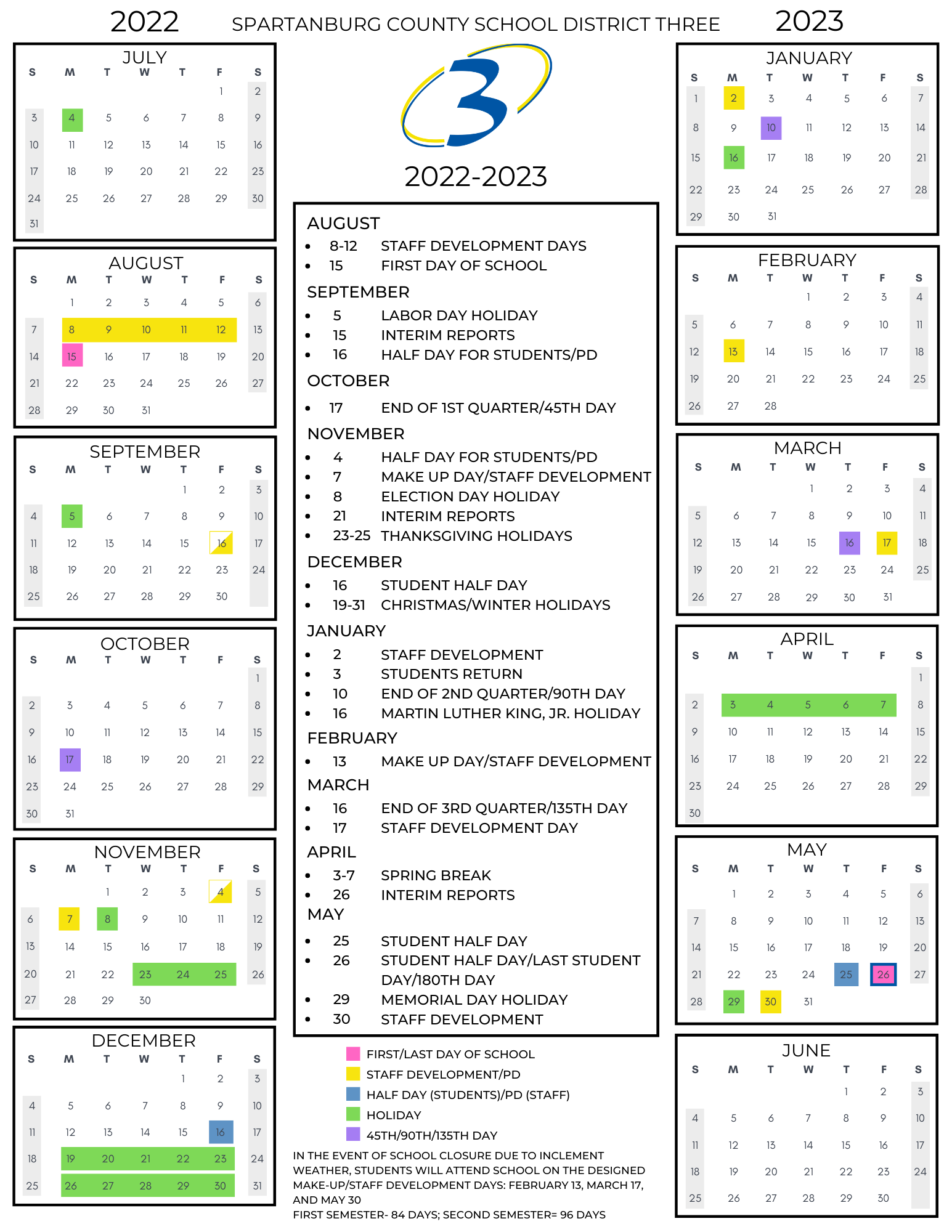 2022-2023 Calendar