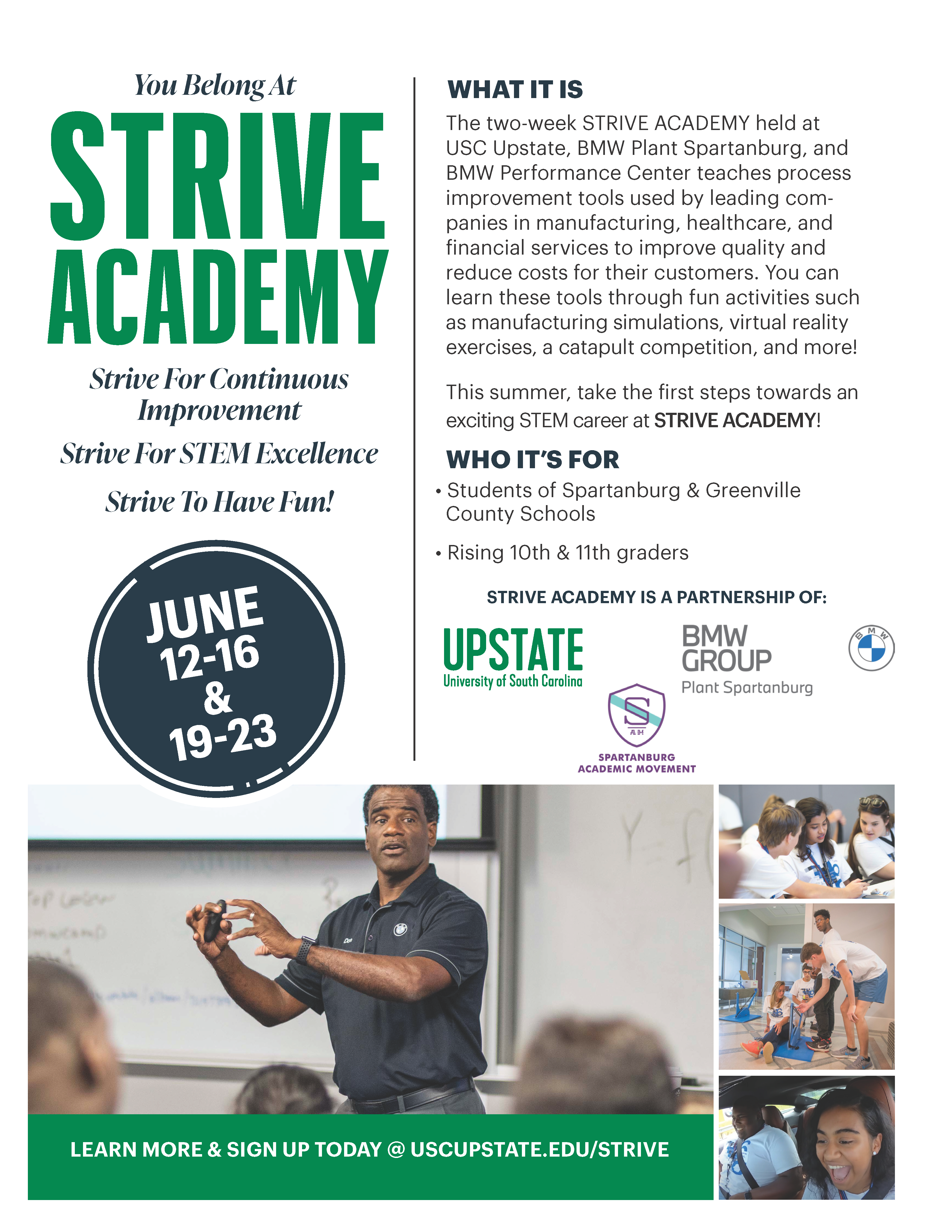 email amyles@spartanburg3.org for strive academy information