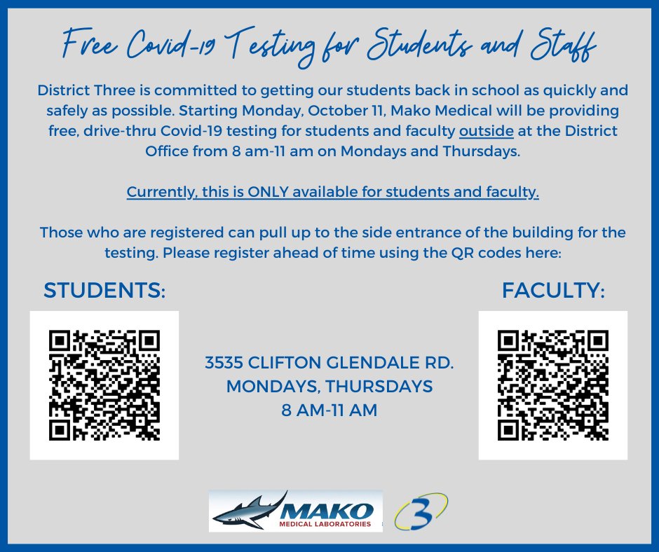 covid testing details and qr codes
