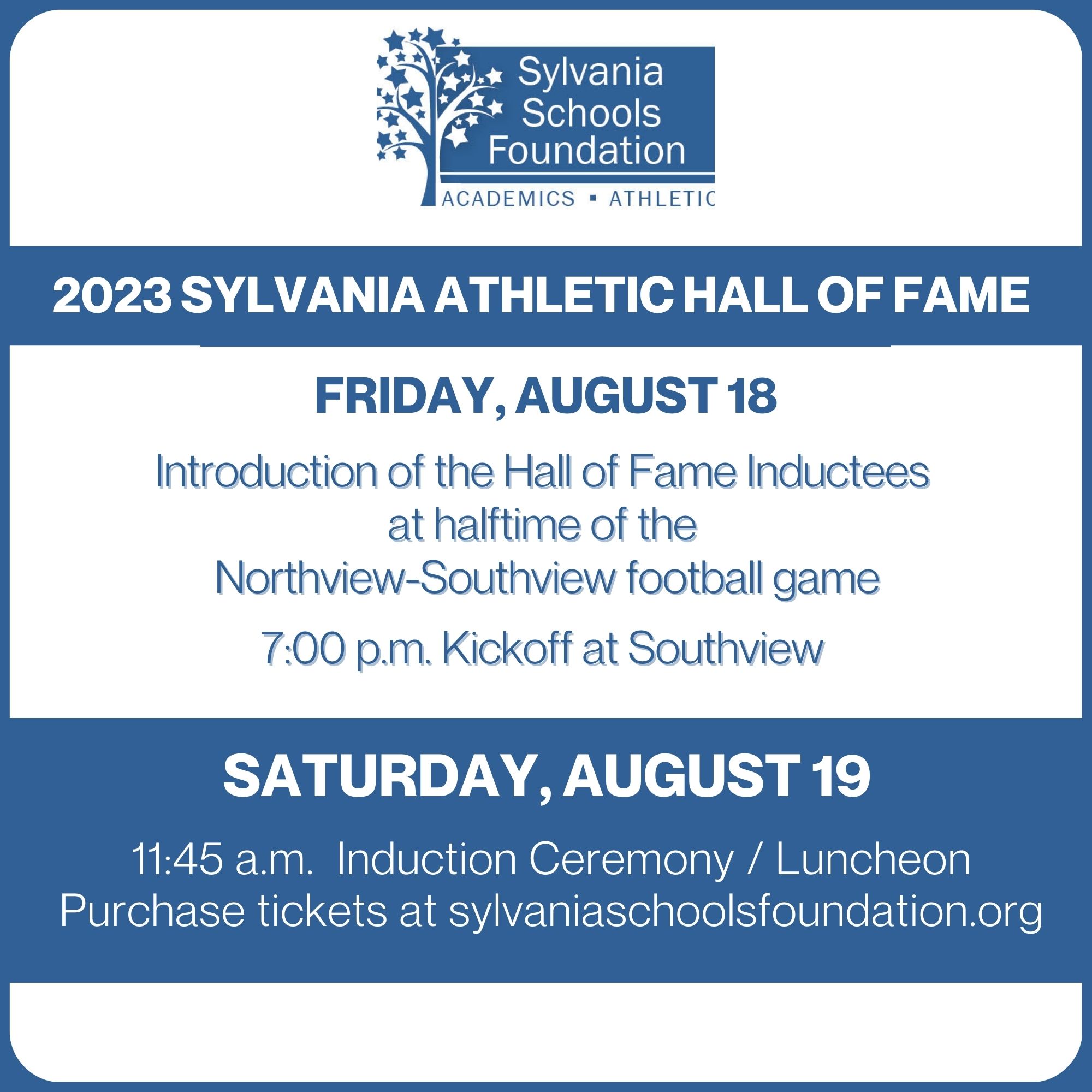 Athletic Hall of Fame Invitation