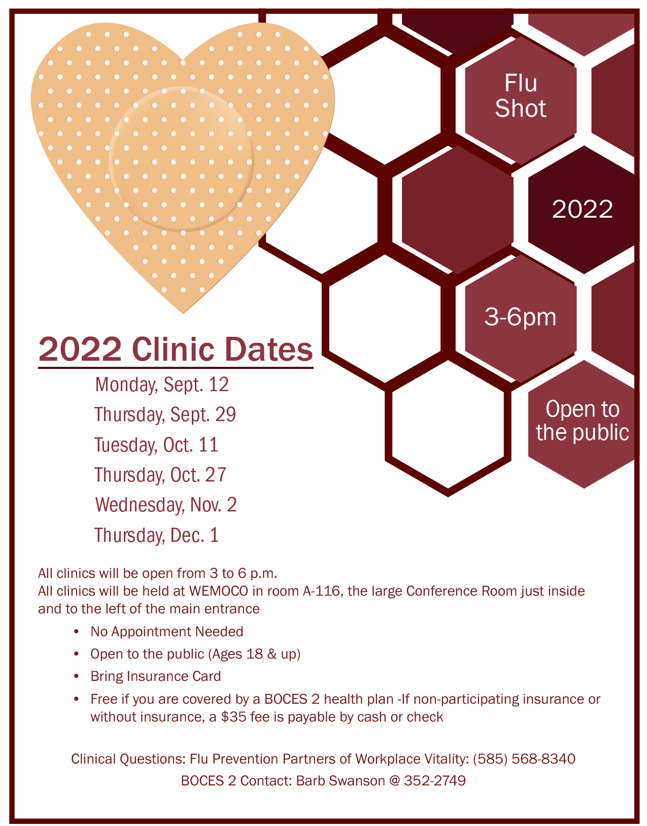 Flu Clinic Information poster