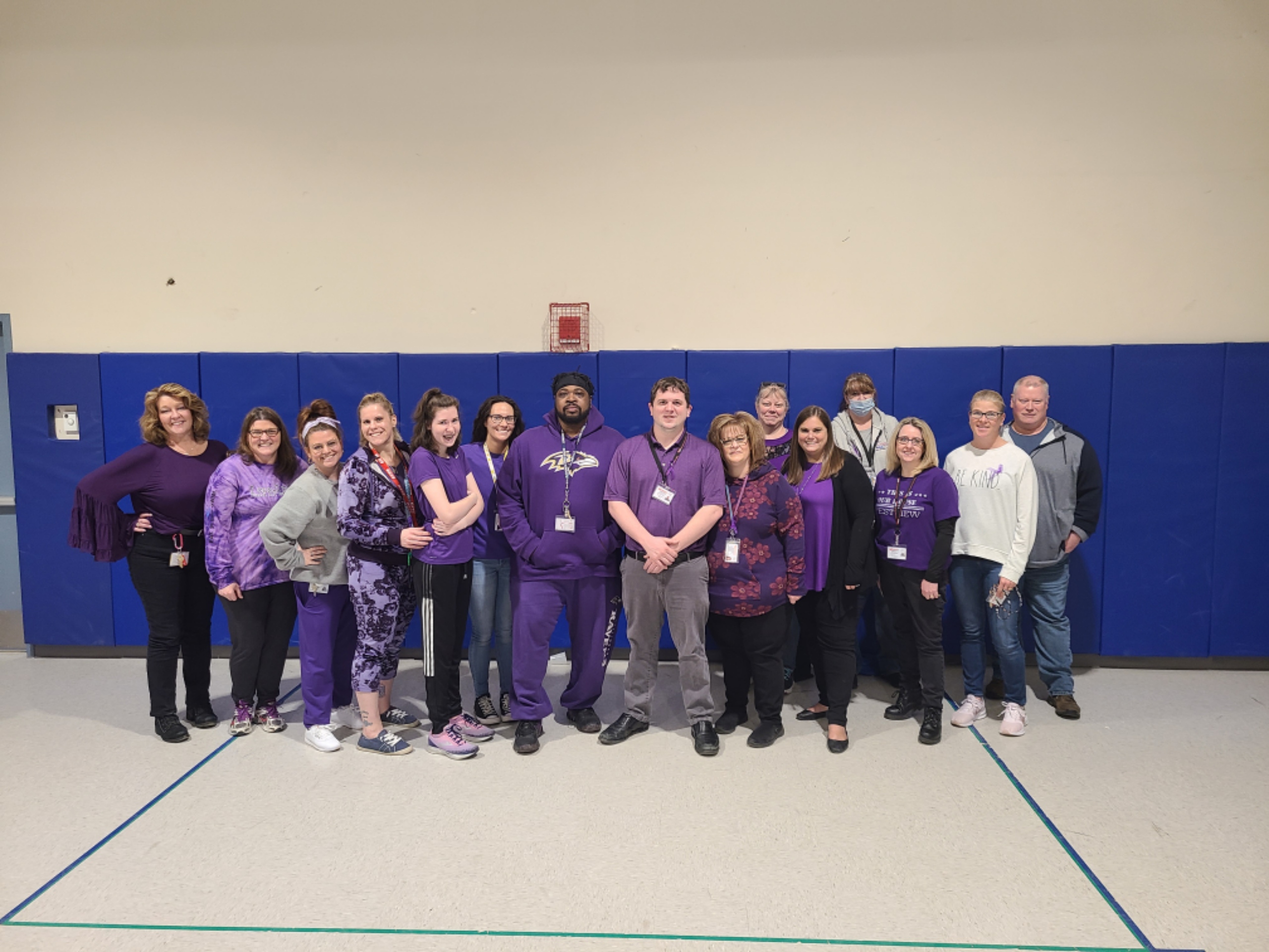Westview staff wearing purple
