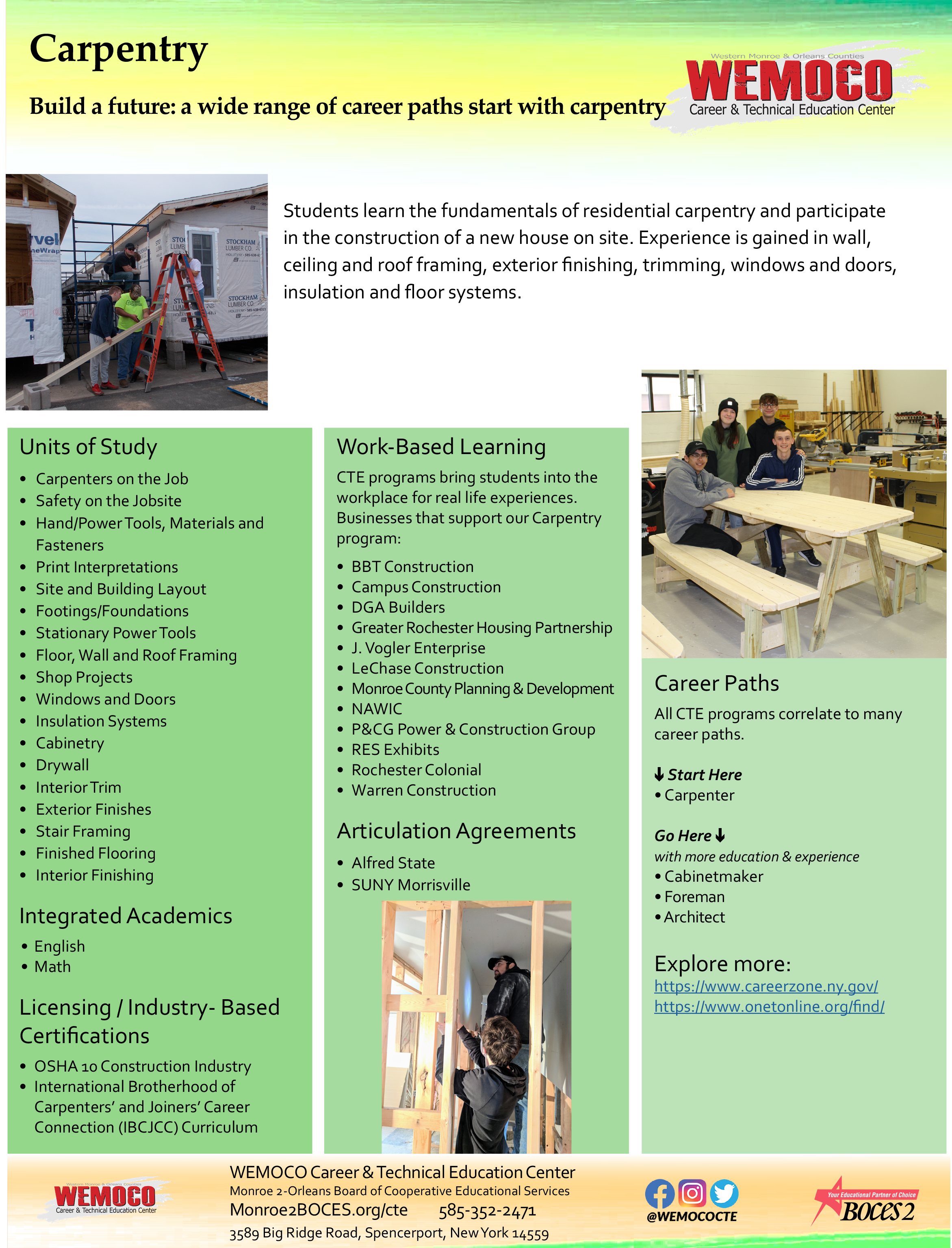 Carpentry Program Information