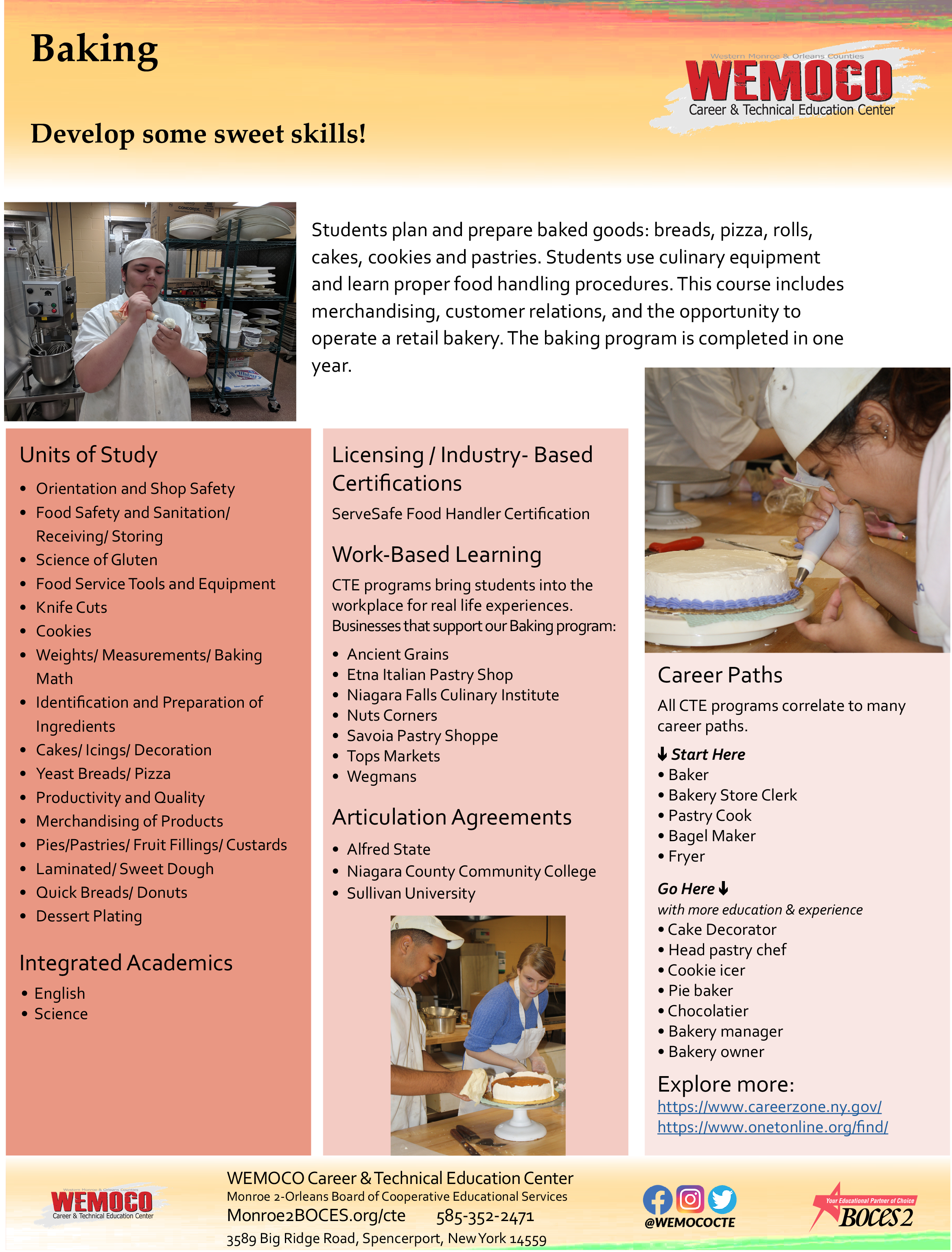 Baking Program Information