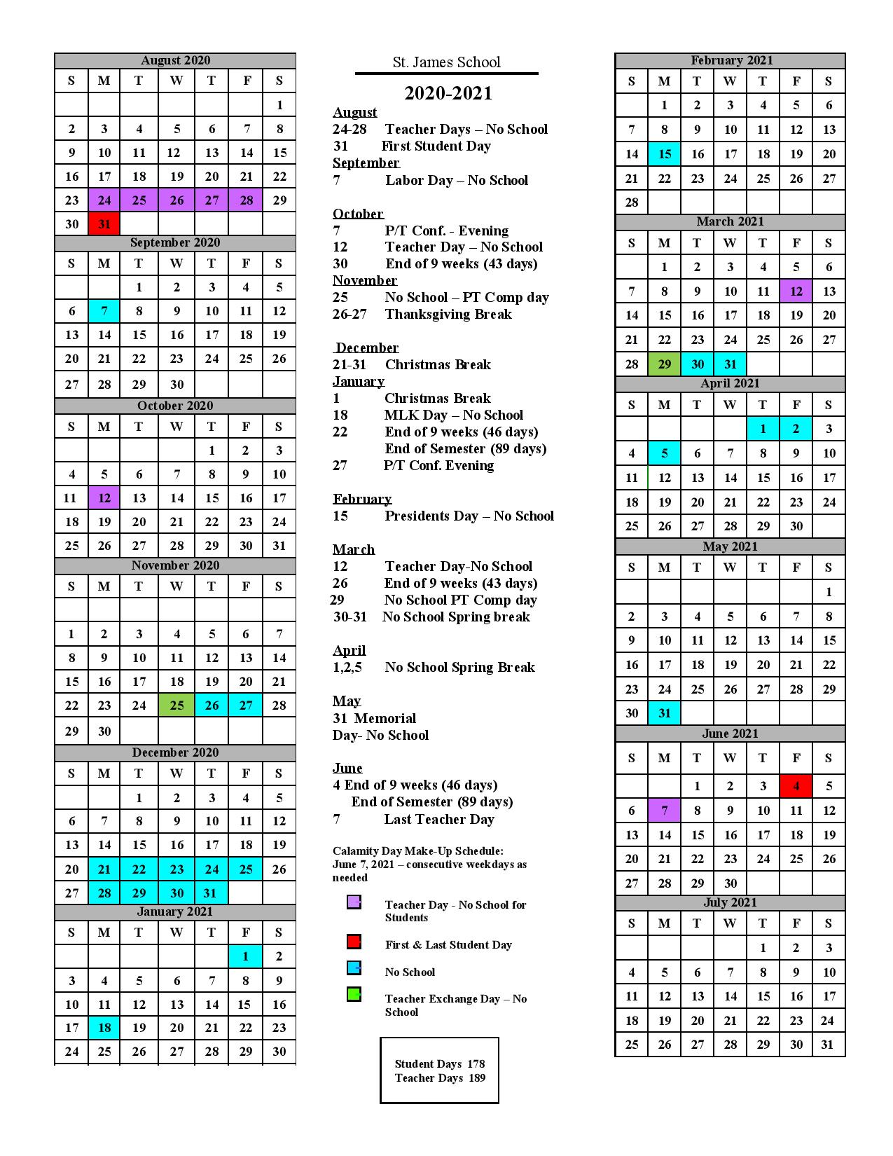 Academic Calendar 202021