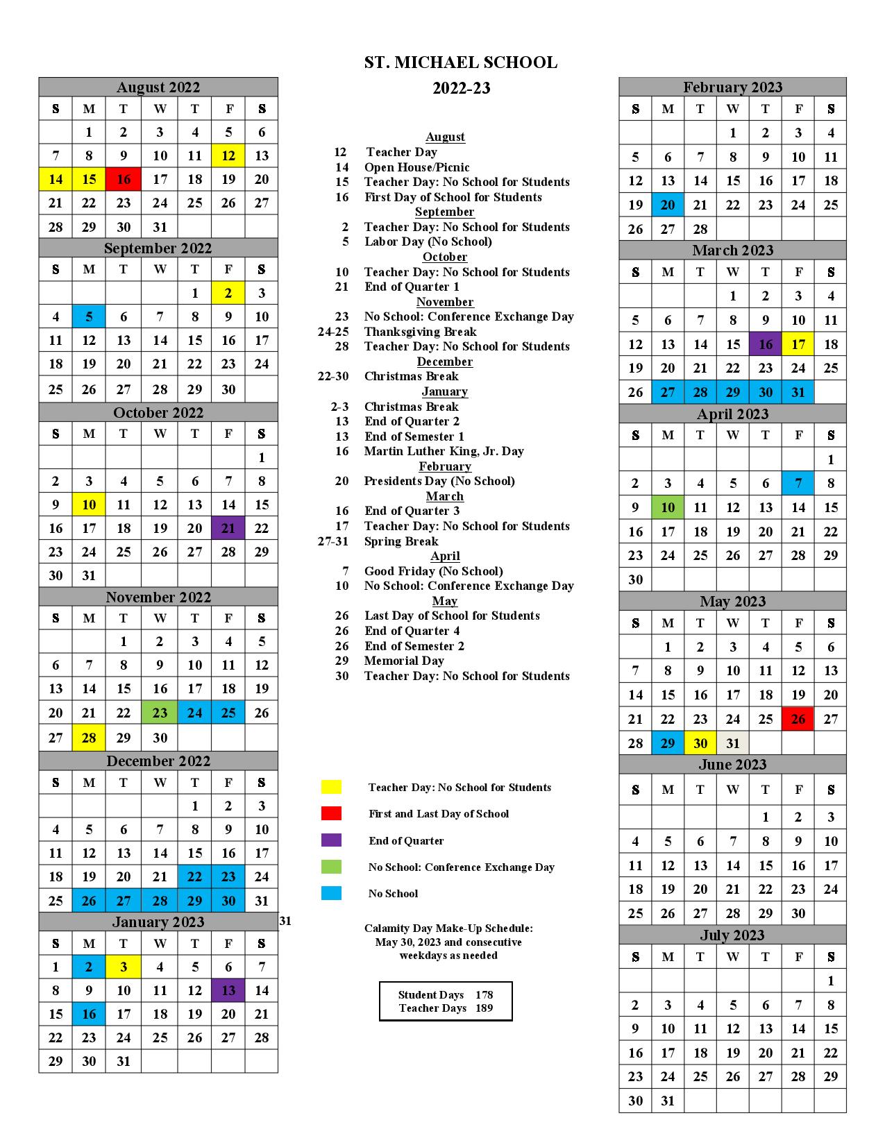 Academic Calendar 2022-23