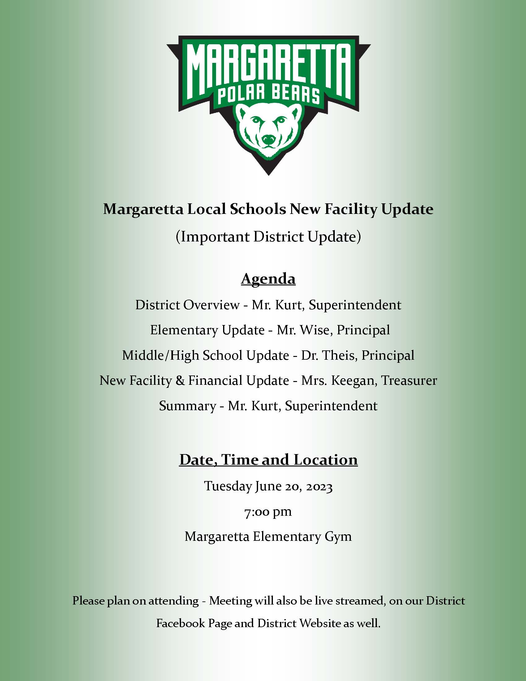 Article Margaretta Local Schools District Update Meeting