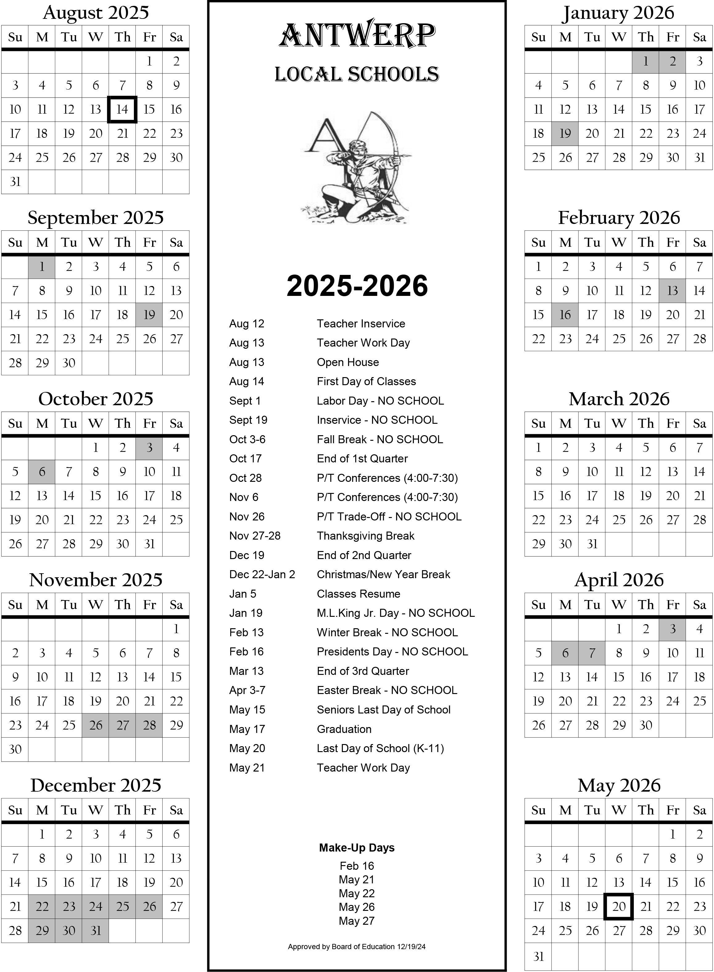 20252026 School Calendar