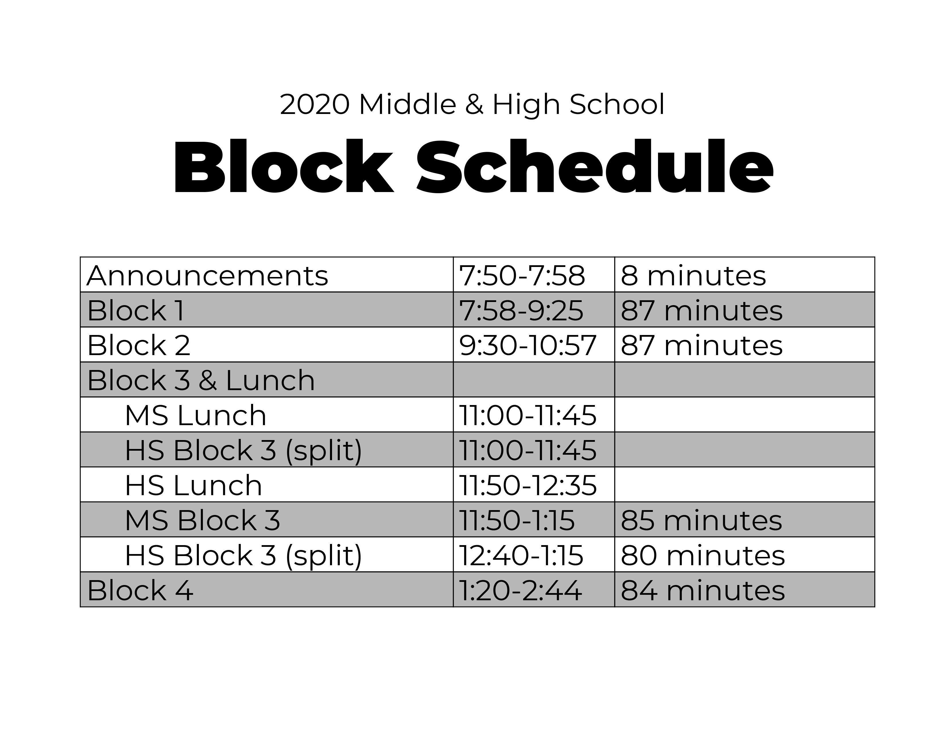 holland township school early dimissal bell schedule