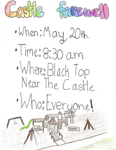 A student-made flyer for the Castle Farewell event