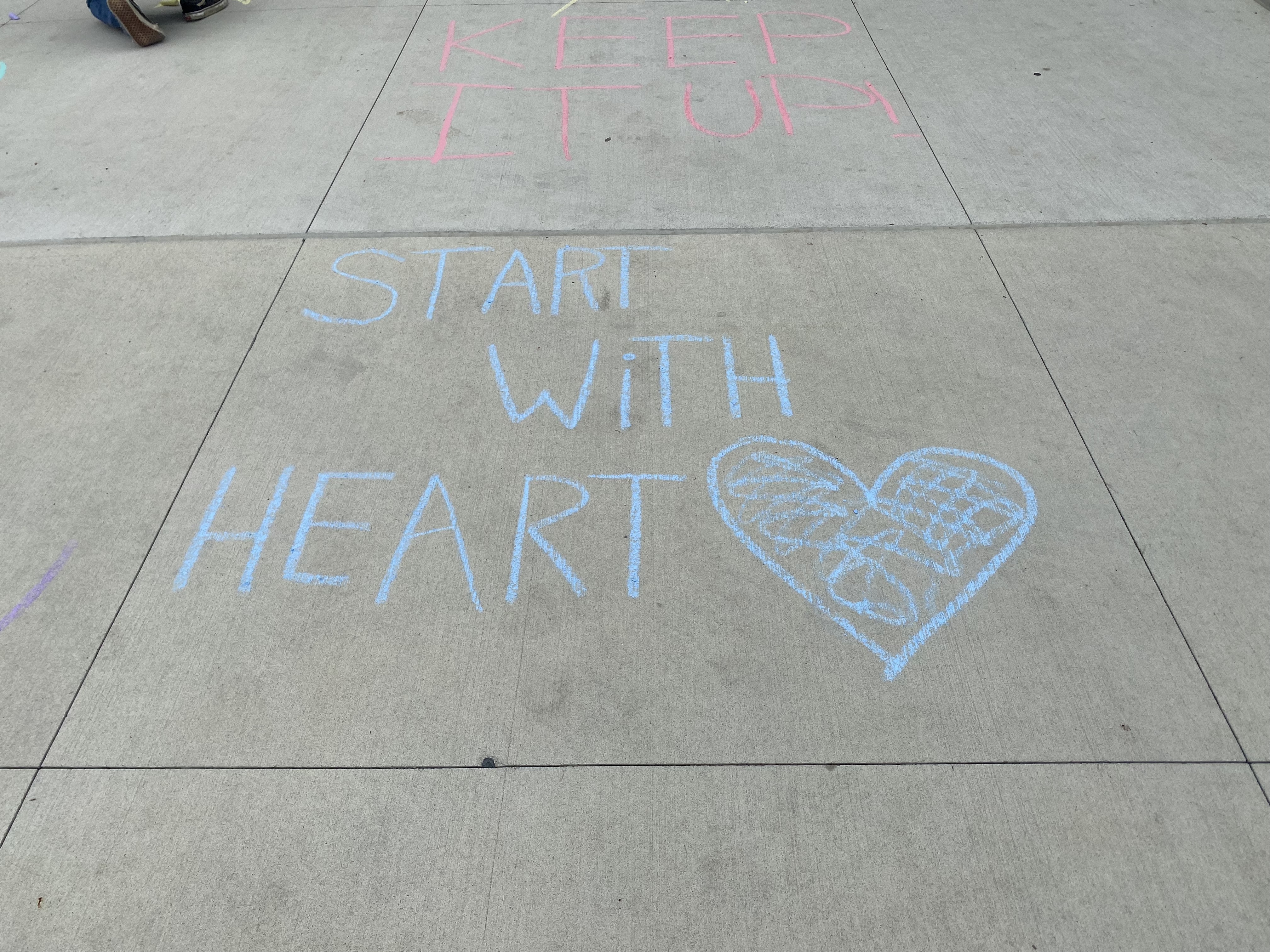 Start With Heart chalk art
