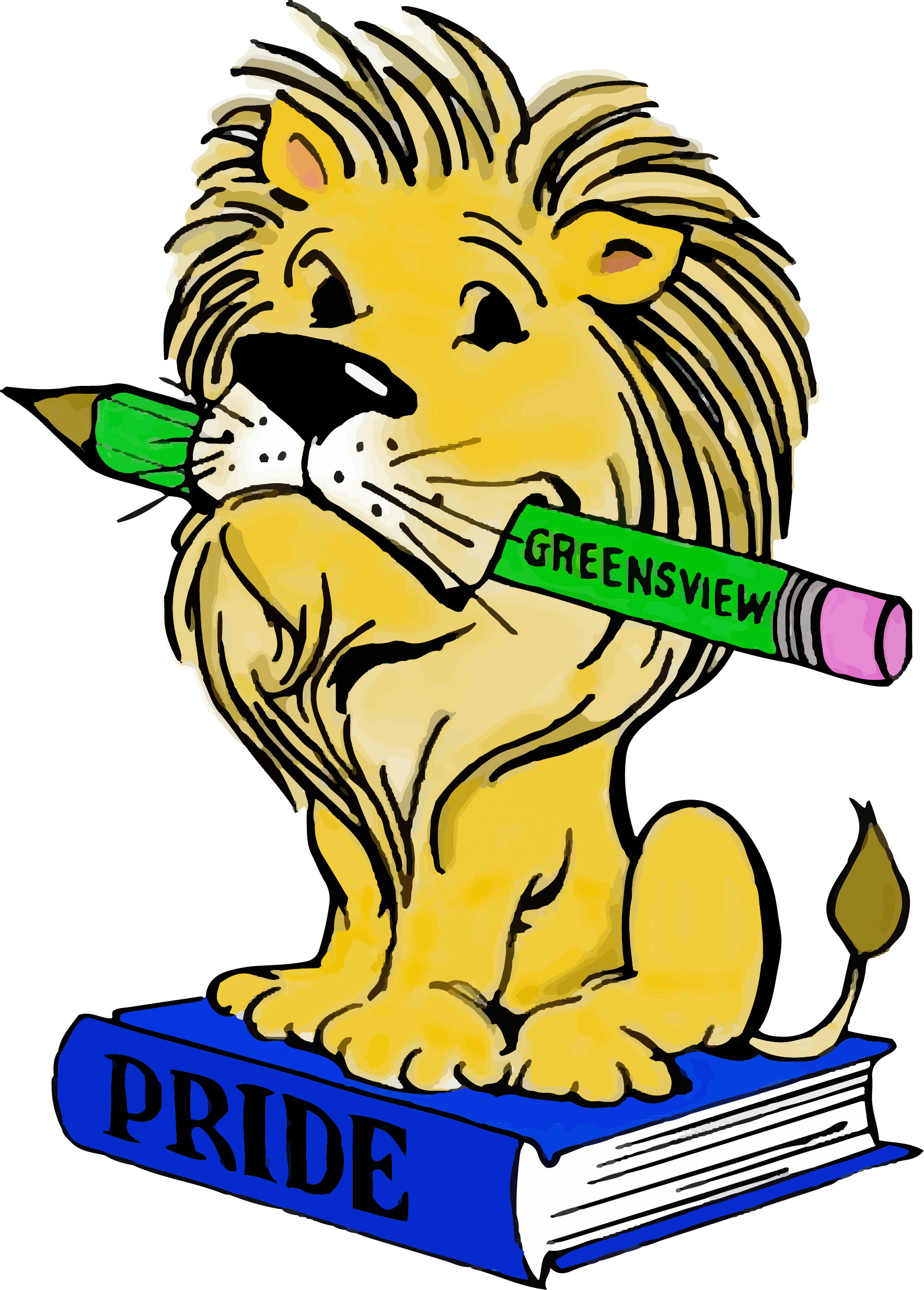 Greensview lion mascot logo